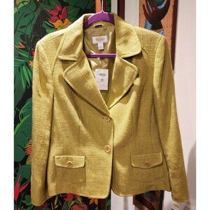 NEW VINTAGE Talbots Petites Womens Italian Fabric Blazer Size 14P